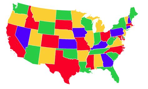 United States Map 4 Colors