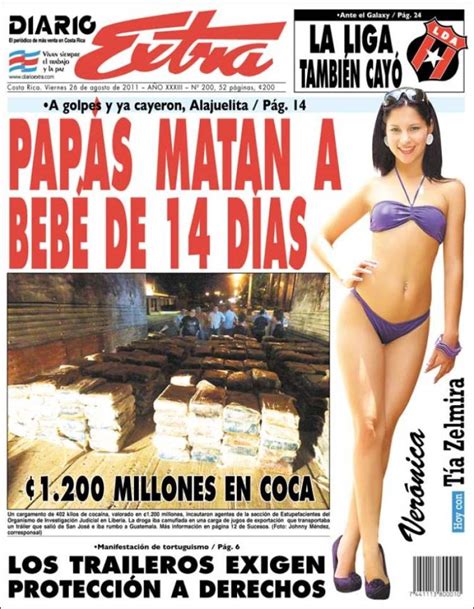 Periódico Diario Extra Costa Rica Periódicos De Costa Rica Edición De Viernes 26 De Agosto