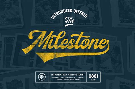 It's perfectly imbued with a vintage vibe of american retro script & sans, it is perfectly imbued with a retro vibe, bringing back to life american retro typography. Free Milestone Vintage Script Font - CreativeBooster