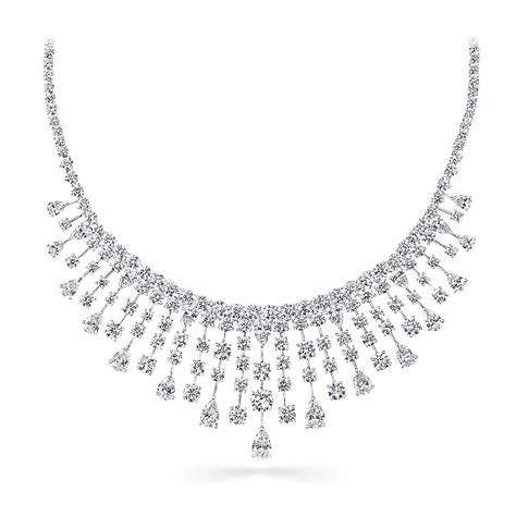 Discover Our Multi Shape Fringe Necklace In Diamond From The Classic