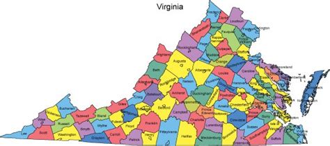 Virginia Counties Map Printable