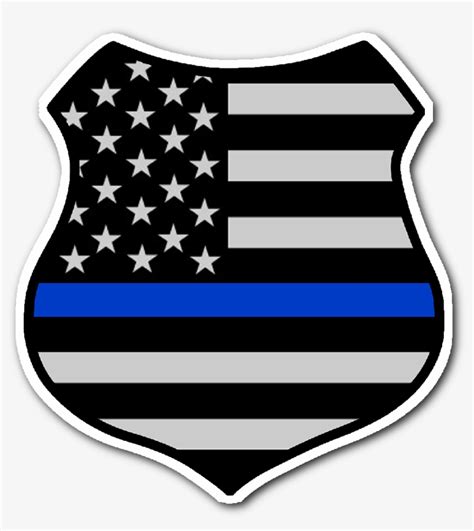 Thin Blue Line American Flag Shield Sticker Blue Line Flag Png