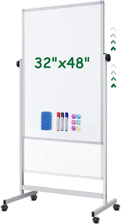 Buy Mobile Whiteboard 32 X 48 Inches Height Adjustable Dry Erase White