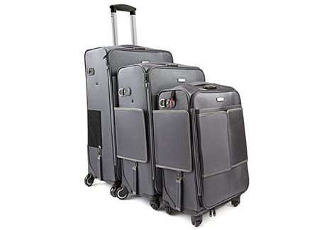 The First Built In Connectable Luggage System 3 Piece Set Sharper Image