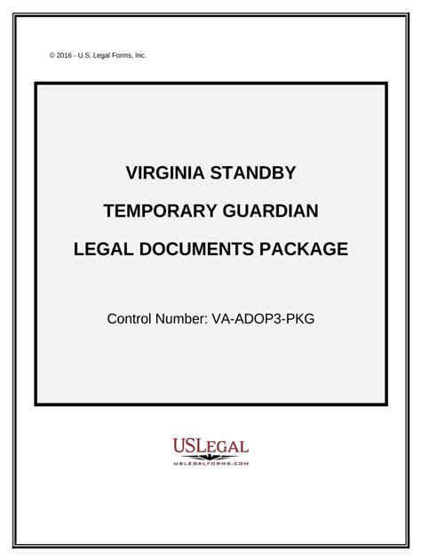 Virginia Standby Form Fill Out And Sign Printable Pdf Template