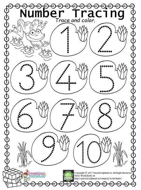 Number Tracing Worksheet Preschool