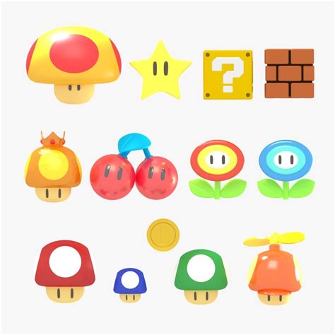 Mario items and outfits are now in animal crossing! 3D model items super mario - TurboSquid 1238007
