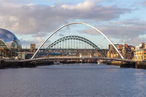 Tyne Bridge Mirrored In The River Tyne Newcastle Uk Along With