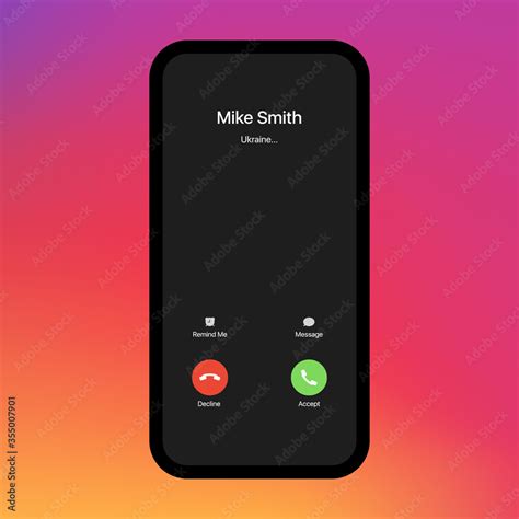 Vecteur Stock Iphone Call Screen Interface Accept Button Decline