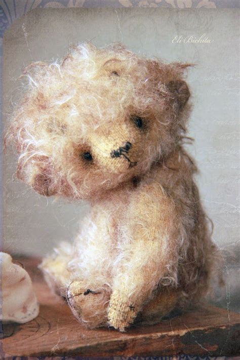 Artist Teddy Bear Ooak Vintage Mohair Handmade Little Fluffy Плюшевые