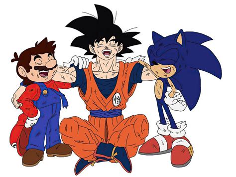 Mario Sonic And Son Goku Best Friends Fanart 4k By Higuys920 On
