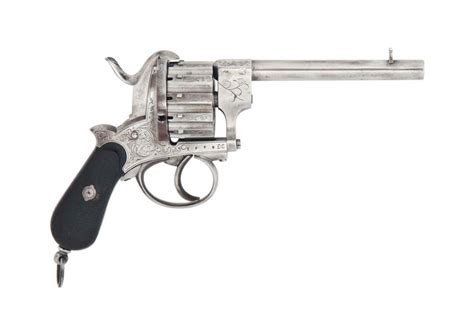 A Rare Belgian 7mm Pinfire Twelve Shot Double Action Revolver