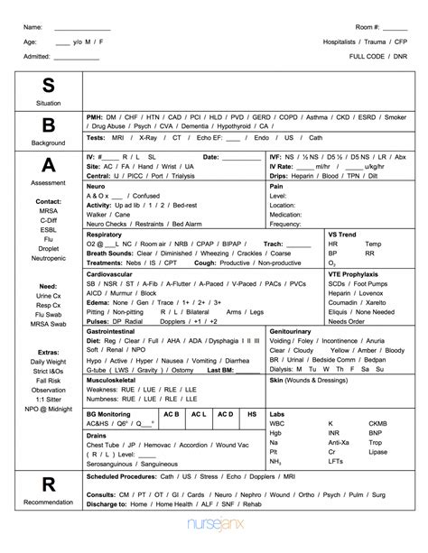 The sheet is designed to be quick and efficient during report taking. Pin on Nursing Help