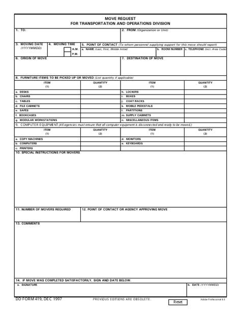 Dd Form 419 Fill Out Sign Online And Download Fillable Pdf