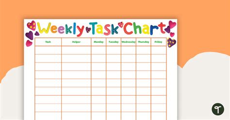 Playdough Weekly Task Chart Teach Starter
