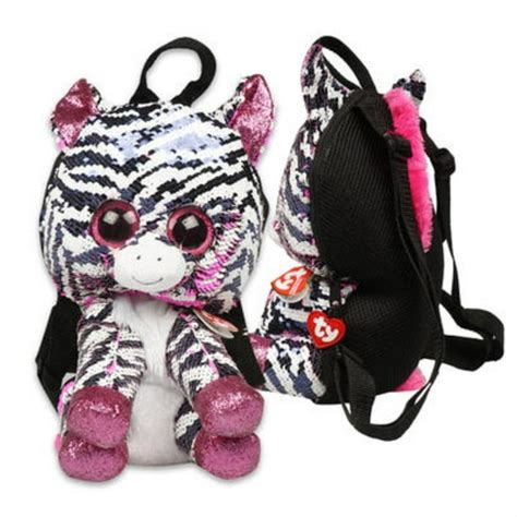 Ty Fashion Flippy Sequin Backpack Zoey The Zebra 13 Inch Walmart