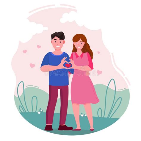 Couple In Love Man And Girl Valentine S Day Stock Vector