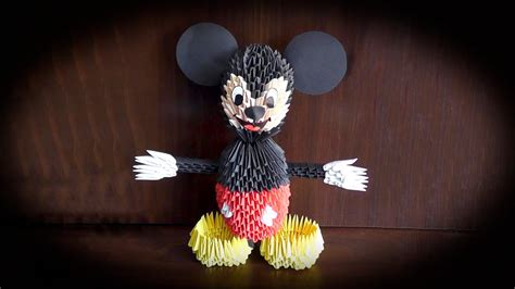 How To Make A Paper Mickey Mouse 3d Origami Tutorial Youtube