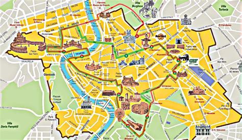 Mappa E Cartina Turistica Di Roma Monumenti E Tour