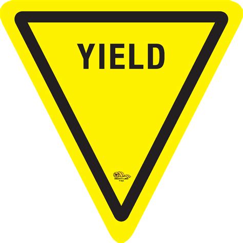 12 Inch Yield Yellow And Black Floor Sign