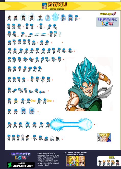 Super Saiyan Blue Goku End Of Z Sprite Sheet Ulsw By Yamoshianims On