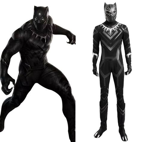 Black Panther Tchalla Outfit Cosplay Costume Captain America 3 Civil