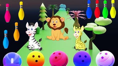 Bowling Ball Adventure For Kids Learn Animals Name With Colorful
