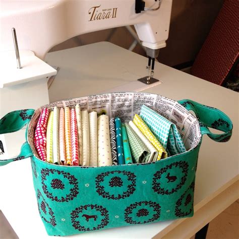 How to sew fabric baskets, a diy fabric basket tutorial and pattern. Free Pattern Feature: 1 Hour Sewing Projects! | Craft Buds