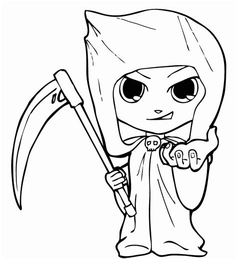 Anime Grim Reaper Coloring Page