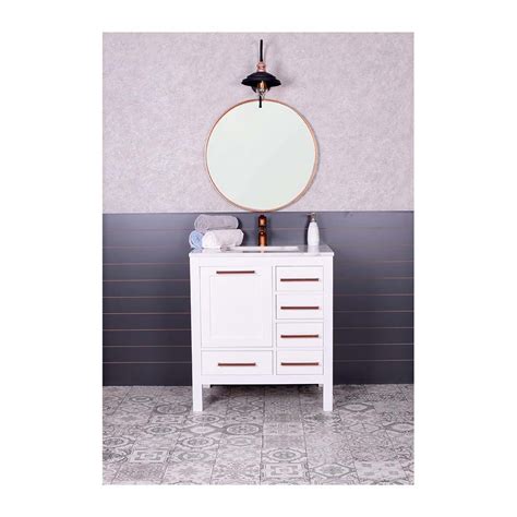 24 white bathroom vanity & ceramic vessel sink. Grove 30 Inch White Bathroom Vanity
