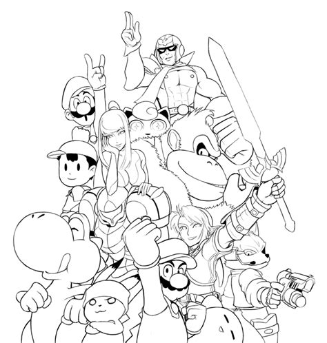 Super smash brothers free printable coloring pages are a fun way for kids of all ages to develop creativity, . Super Smash Bros Bralw - Free Colouring Pages