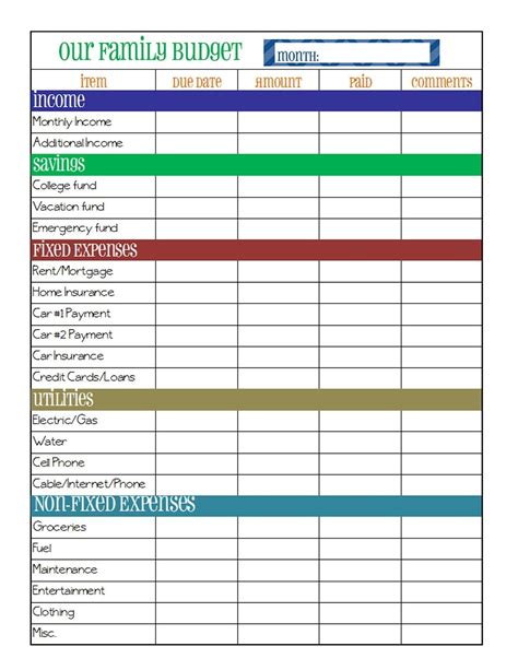 Printable ~ Page 197 Of 227 ~ Charts Collection Budgeting Charts Free