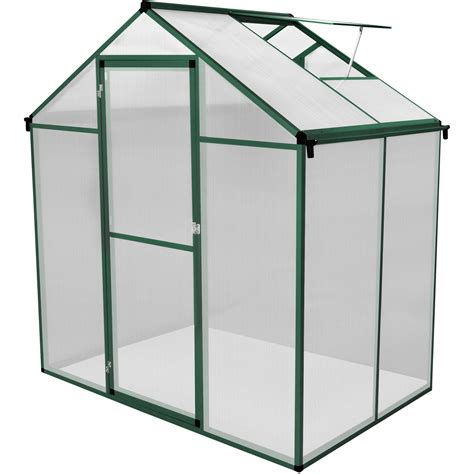 Green Polycarbonate Greenhouse 6ft X 4ft