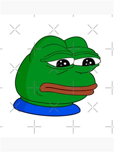 Sad Pepe Emote Pepe The Frog Poster For Sale By Sayedmossad Redbubble