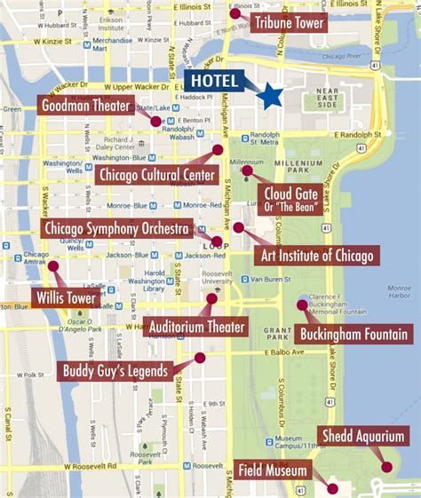 Chicago Tourist Map Printable