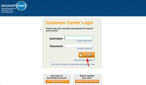 Accountnow Visa Prepaid Card Login Process