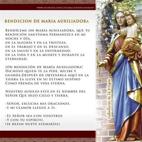 Bendición De María Auxiliadora Oracion A Maria Auxiliadora Oracion