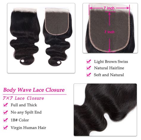 7x7 Body Wave Lace Closure Tinashehair