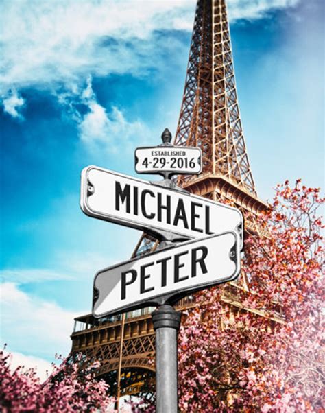 Printable Street Signs Photo With Eiffel Tower Paris Etsy