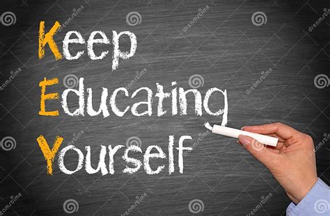 Keep Educating Yourself Words On Blackboard Stock Photo Image Of