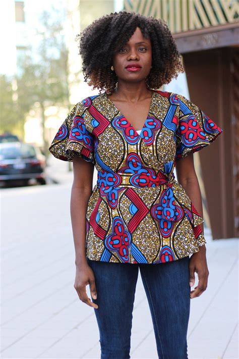 Ife African Print Wrap Top African Tops For Women African Print Tops African Print Fashion