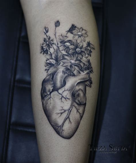 Phoebe Campbell Realistic Heart With Flowers Tattoo 113 Of Best Heart Tattoos And Designs