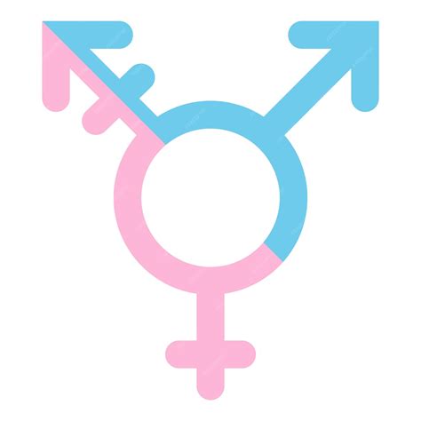 Tercer Concepto De Género Y Símbolo Sexual Hecho De La Mitad De Hombres Y Mujeres Aislados