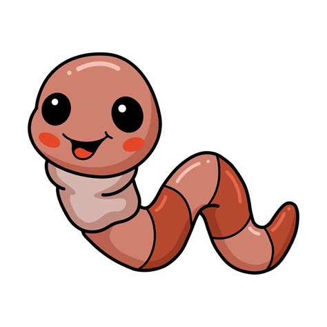 Cute Little Worm Cartoon Character 12851526 Vector Art At Vecteezy