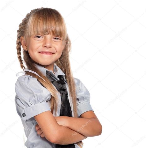 dziewczynka w mundurek szkolny — zdjęcie stockowe © valiza 13336330