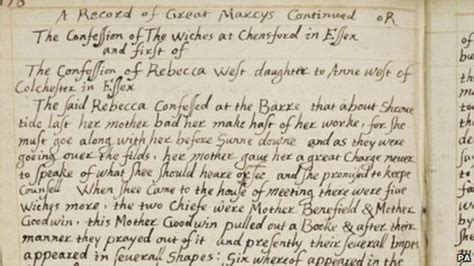 Puritans Witch Trial Notebook From Tatton Park Online Bbc News