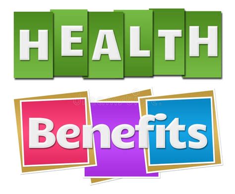 Health Benefits Colorful Stripes Squares Stock Illustration Image
