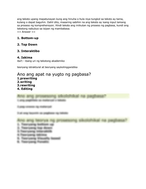 Solution 4 Teorya Ng Pagbasa Compress Studypool