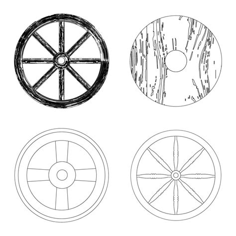 Vintage Wooden Wheel Vector Icon 22146169 Vector Art At Vecteezy