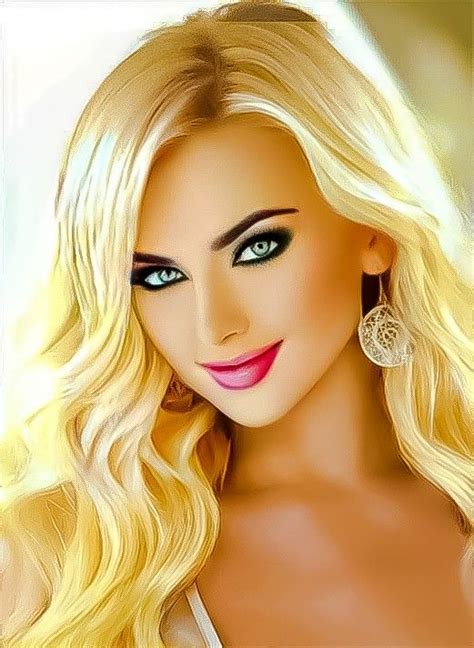 Beautiful Women Blonde Beauty Blonde Hair Lots Of Makeup Stunning